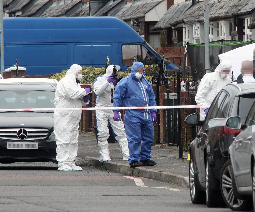 Police at the scene of Robbie Lawlor's murder